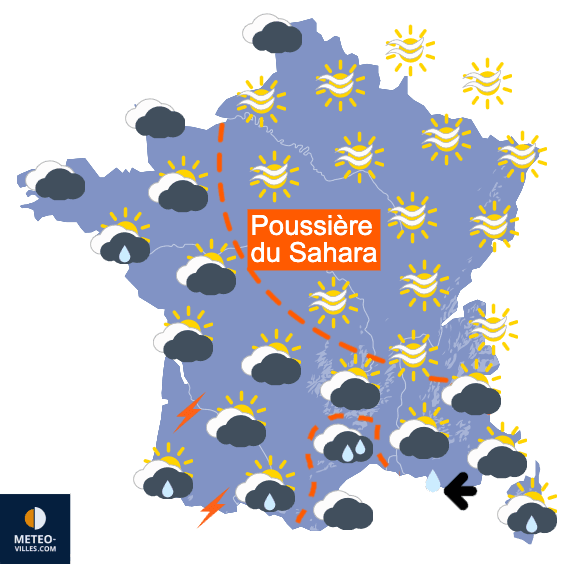 Carte de prévisions du temps du Samedi 7 mars 2026