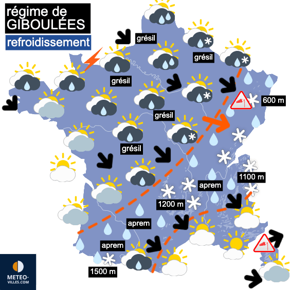 Carte de prévisions du temps du Mercredi 25 mars 2026