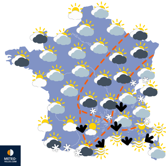 Carte de prévisions du temps du Dimanche 29 mars 2026