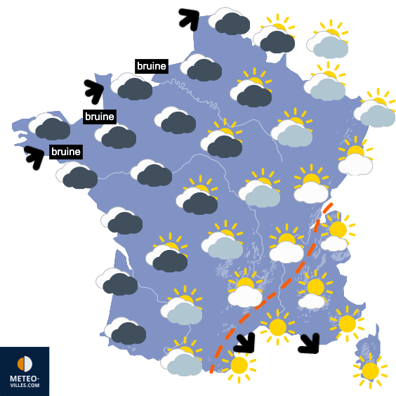 Carte de prévisions du temps du Vendredi 3 avril 2026