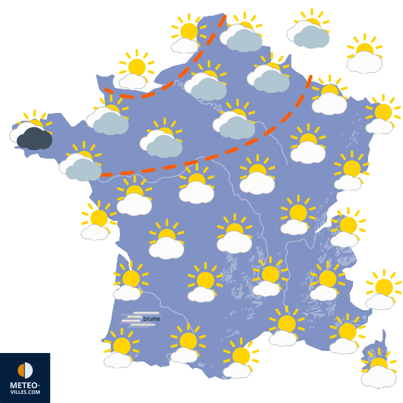 Carte de prévisions du temps du Vendredi 17 avril 2026
