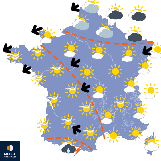 Carte de prévisions du temps du Mardi 21 avril 2026