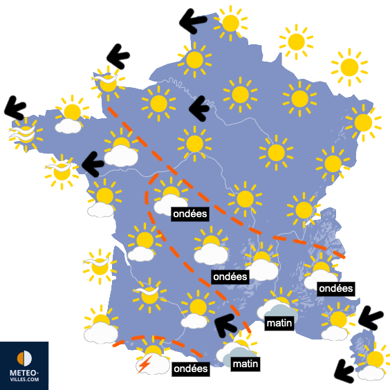Carte de prévisions du temps du Jeudi 23 avril 2026