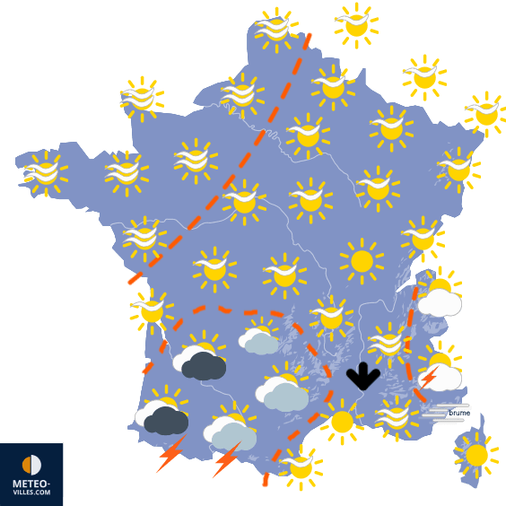 Carte de prévisions du temps du Dimanche 26 avril 2026