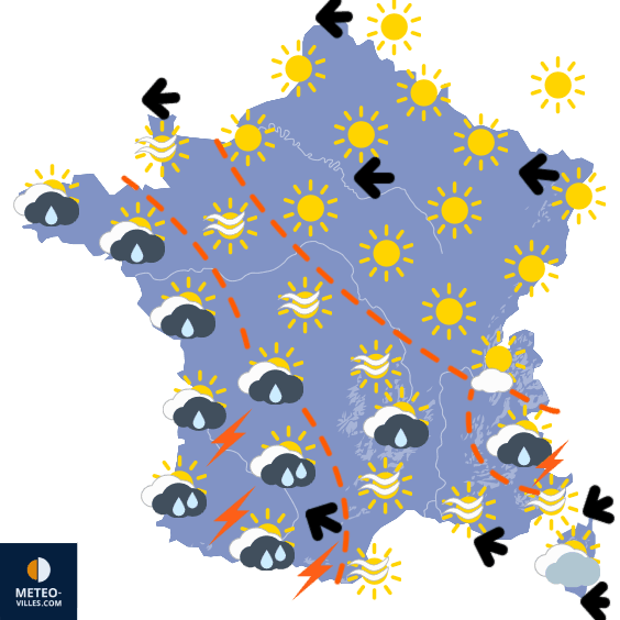 Carte de prévisions du temps du Jeudi 30 avril 2026
