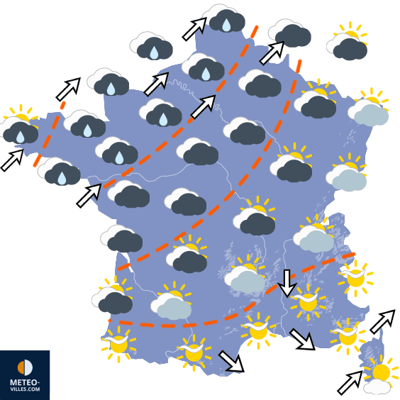 Carte de prévisions du temps du Mercredi 3 juin 2026