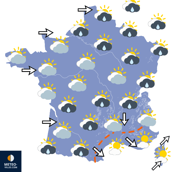 Carte de prévisions du temps du Vendredi 5 juin 2026