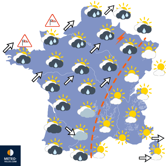 Carte de prévisions du temps du Samedi 6 juin 2026