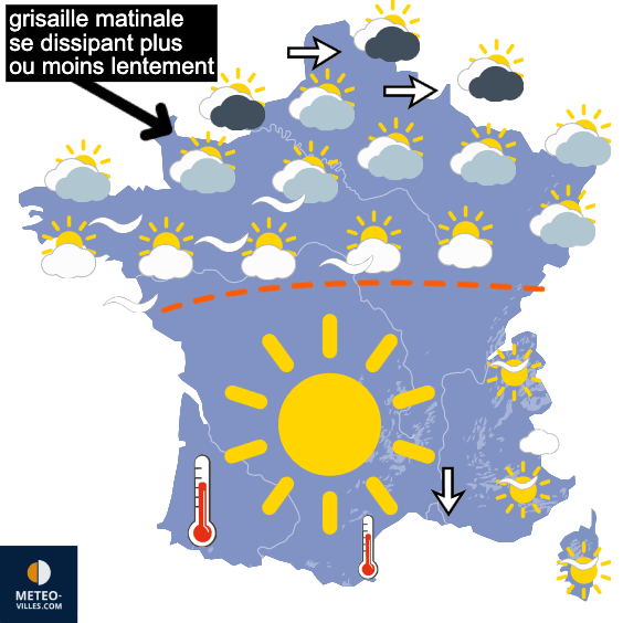 Carte de prévisions du temps du Samedi 13 juin 2026