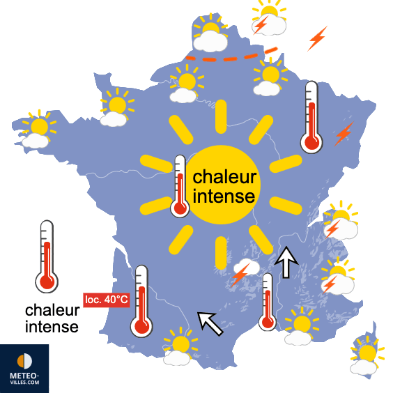 Carte de prévisions du temps du Dimanche 21 juin 2026