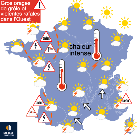 Carte de prévisions du temps du Jeudi 25 juin 2026