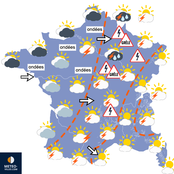 Carte de prévisions du temps du Dimanche 28 juin 2026