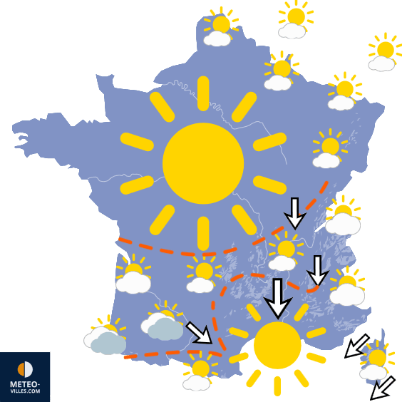 Carte de prévisions du temps du Vendredi 3 juillet 2026