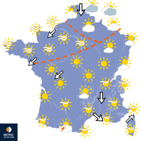 Carte de prévisions du temps du Dimanche 19 juillet 2026