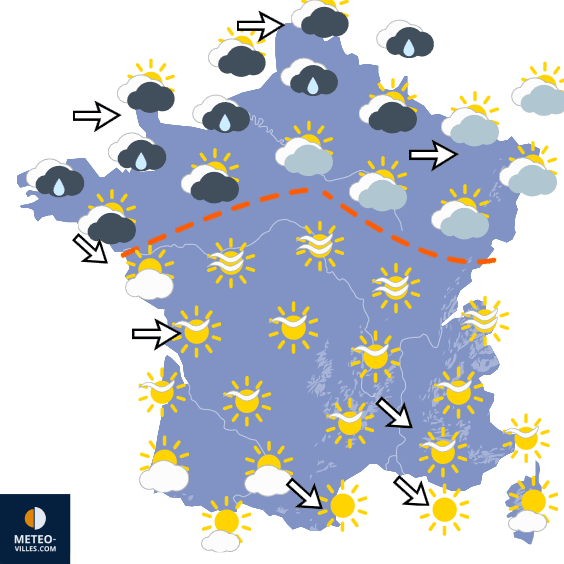 Carte de prévisions du temps du Mardi 18 août 2026