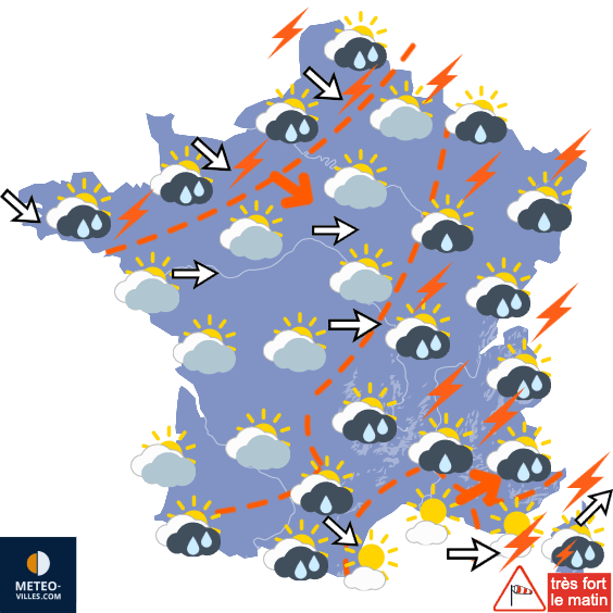 Carte de prévisions du temps du Vendredi 21 août 2026