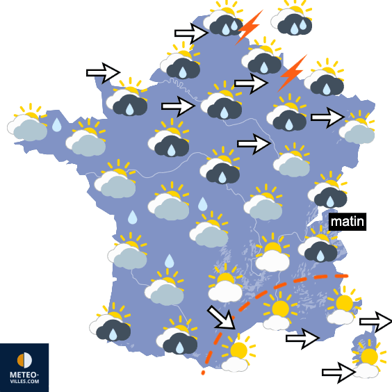 Carte de prévisions du temps du Lundi 31 août 2026