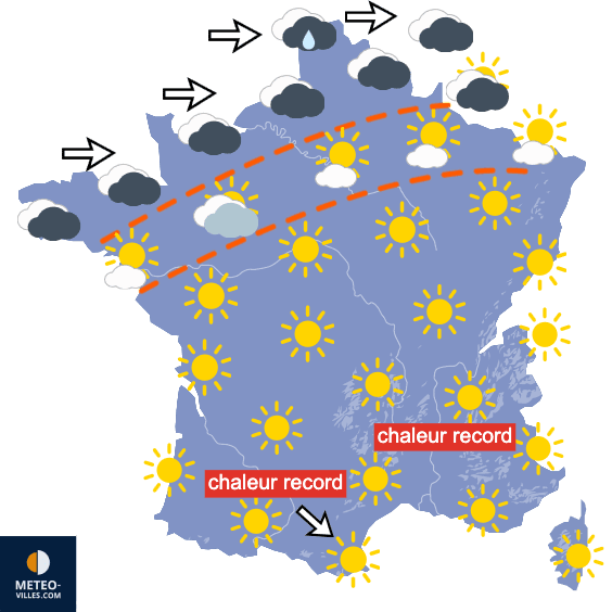 Carte de prévisions du temps du Vendredi 4 septembre 2026