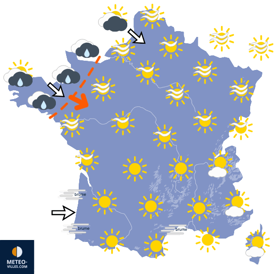 Carte de prévisions du temps du Mardi 15 septembre 2026