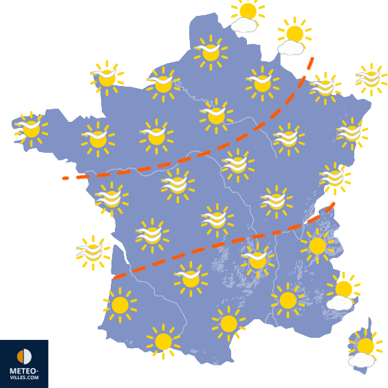 Carte de prévisions du temps du Mercredi 23 septembre 2026