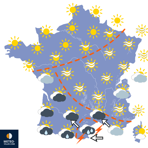 Carte de prévisions du temps du Dimanche 4 octobre 2026