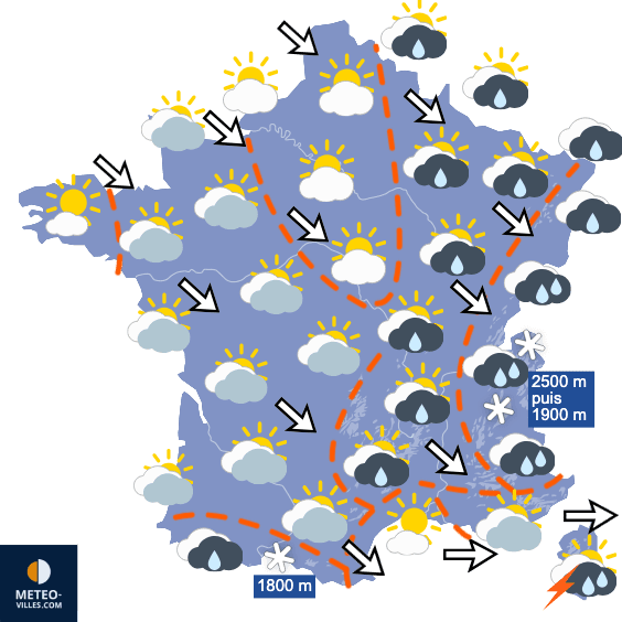 Carte de prévisions du temps du Jeudi 8 octobre 2026
