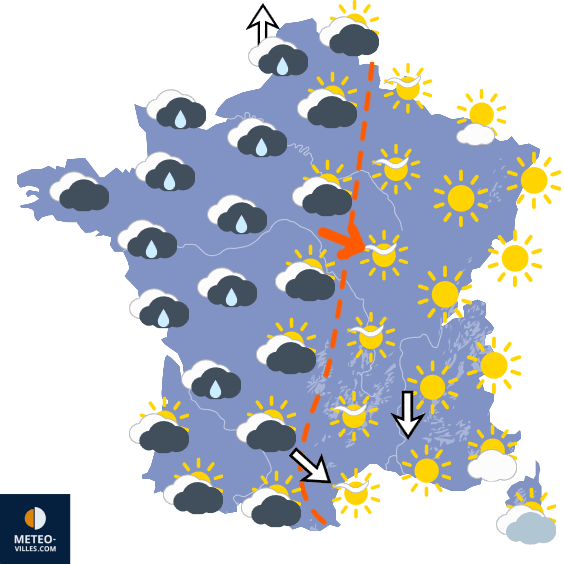 Carte de prévisions du temps du Lundi 12 octobre 2026