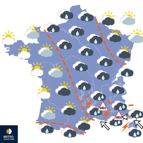 Carte de prévisions du temps du Mardi 20 octobre 2026