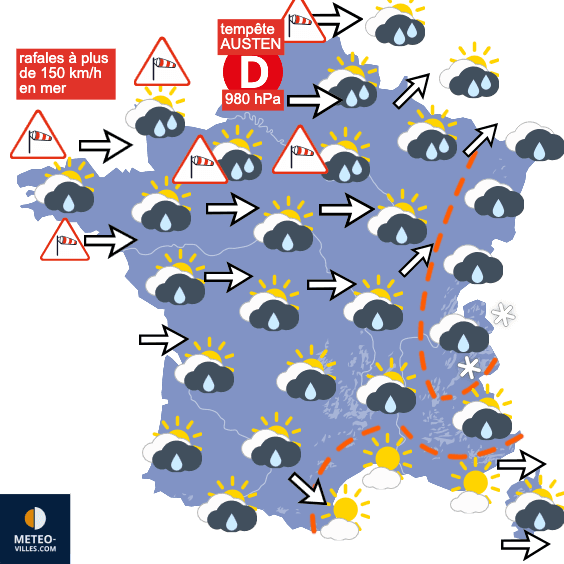 Carte de prévisions du temps du Vendredi 23 octobre 2026