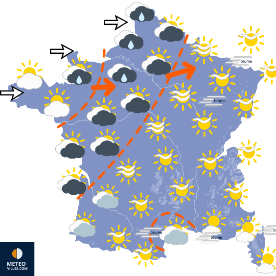 Carte de prévisions du temps du Mardi 27 octobre 2026