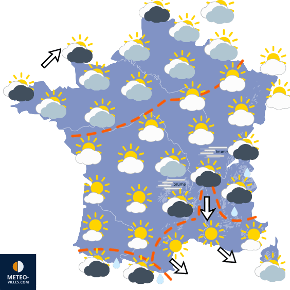 Carte de prévisions du temps du Mercredi 28 octobre 2026