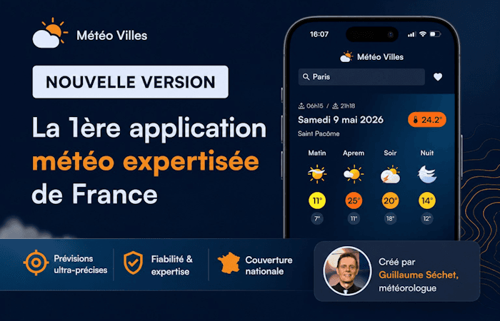 Météo-Villes : nouvelle version de l’application météo locale de référence depuis 16 ans