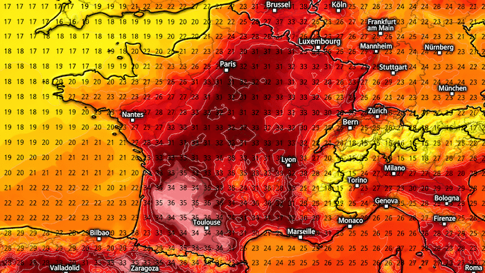 La chaleur va culminer lundi et mardi avec plus de 35°C dans le Sud-Ouest