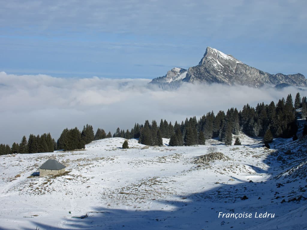 Ciel bleu au-dessus de la mer de nuage