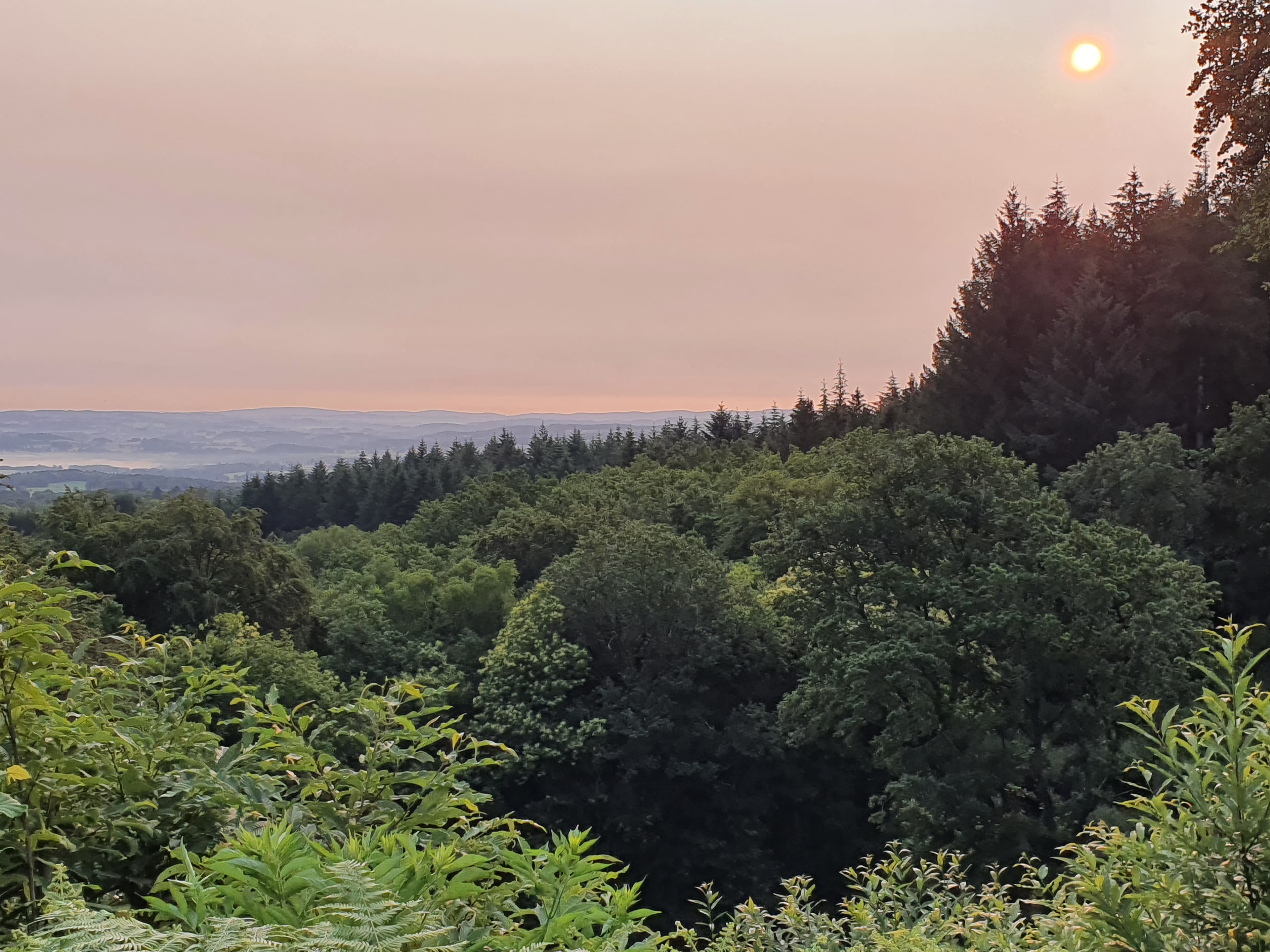 Lever de soleil tamisé dans les Monts d'Ambazac