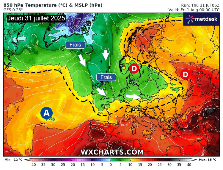 Vers un risque de canicule la semaine prochaine sur la France ? 01/08/2025