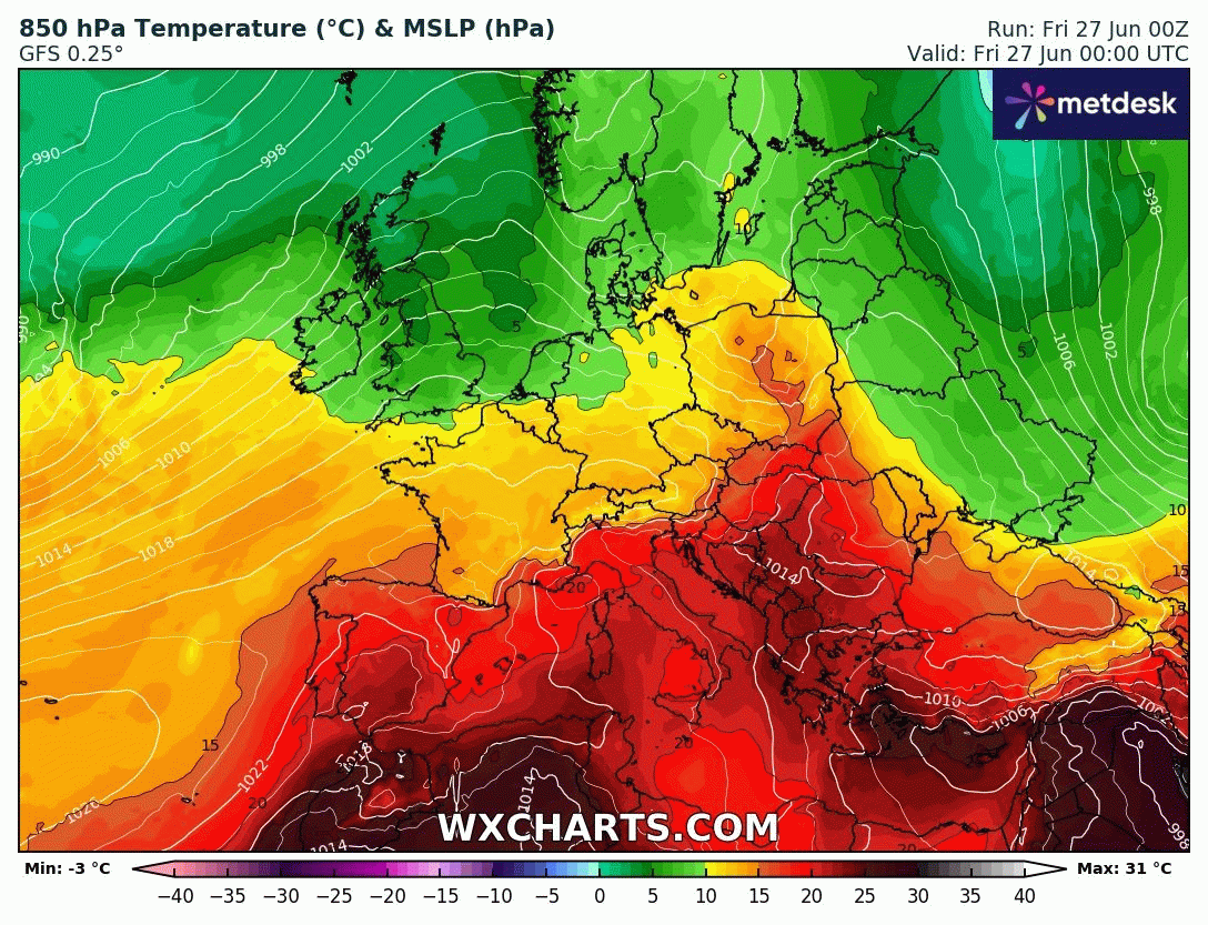 Nouvelle vague de chaleur et canicule à partir de ce week-end 27/06/2025