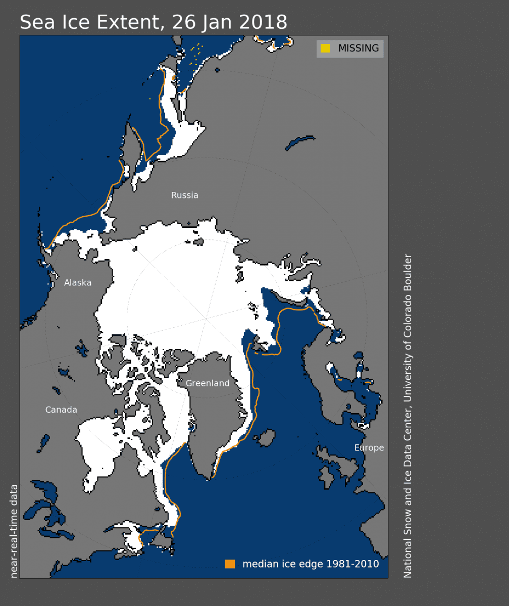 Image d'illustration pour Banquise Arctique : début d'année 2018 catastrophique 