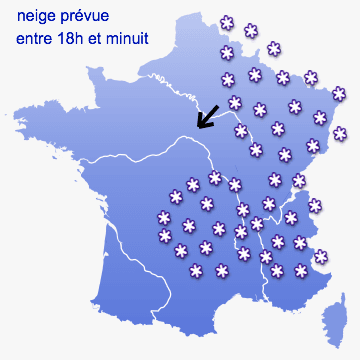 neige prévue pour vendredi soir