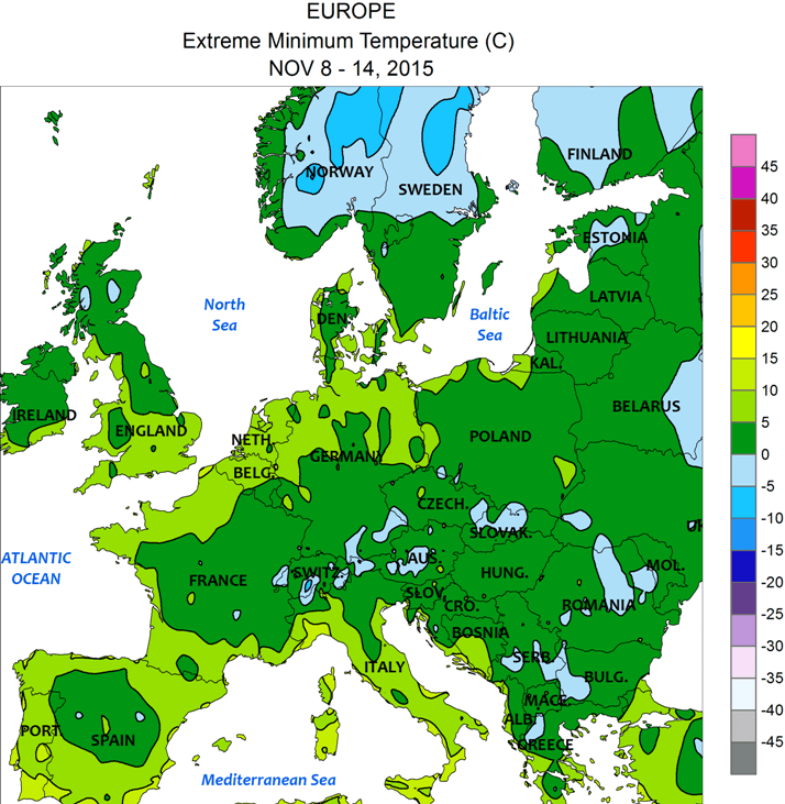 Image d'illustration pour Des excès de douceur sur l'ensemble de l'Europe - Les gelées sont rares