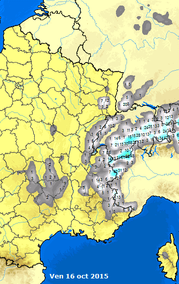 Image d'illustration pour La neige s'abaisse à assez basse altitude sous une goutte froide