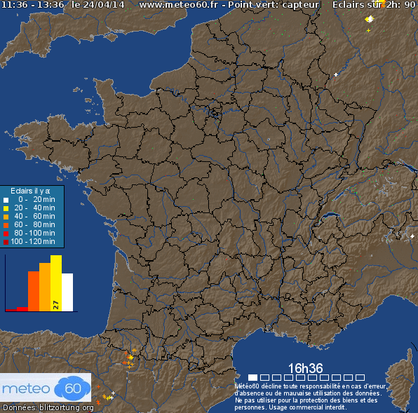 Image d'illustration pour Orages forts dans le Sud-Ouest (grêle - rafales - violentes averses)