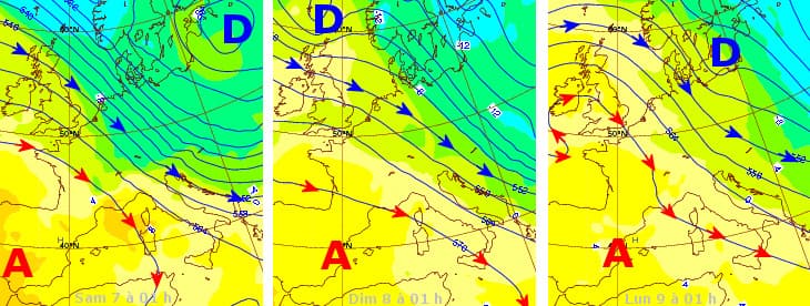 Image d'illustration pour Brève incursion froide et humide entre 2 dorsales anticycloniques