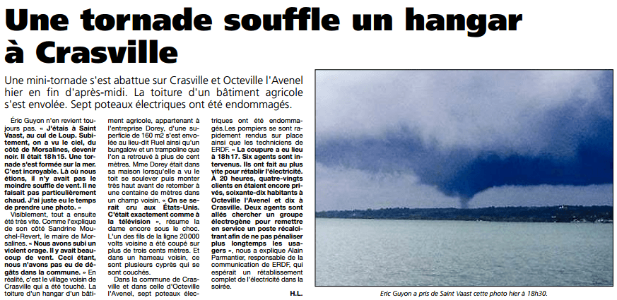 Image d'illustration pour Phénomène venteux dans la Manche - Tornade ?