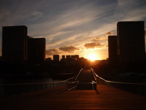 couché de soleil - passerelle BERCY
