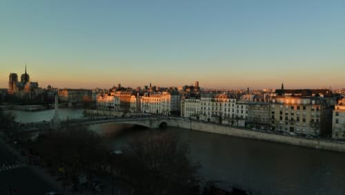couché de soleil sur l'île st Louis