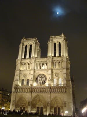 Notre-Dame de Paris sous le halo lunaire
