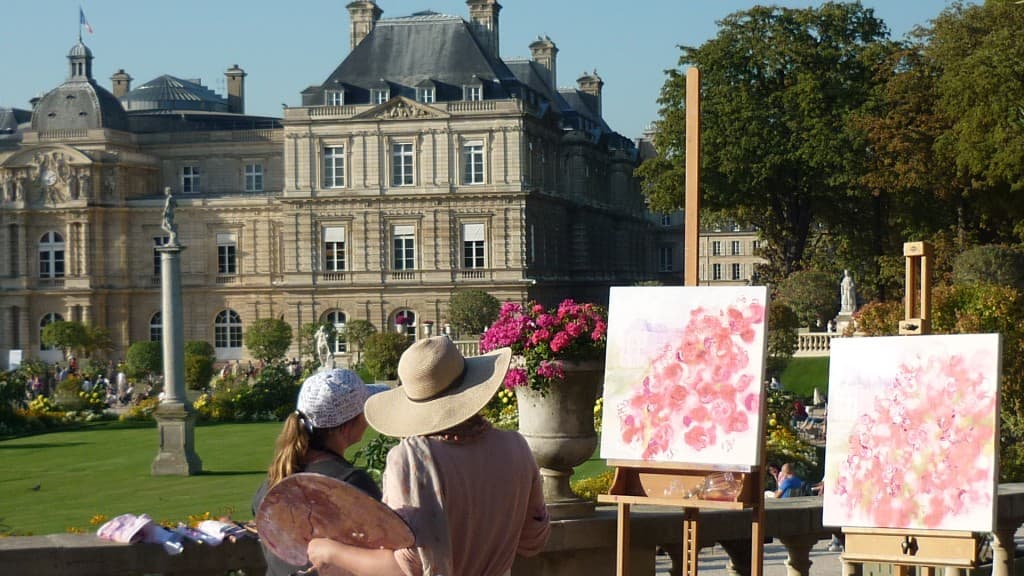 Aquarelle au jardin du Luxembourg