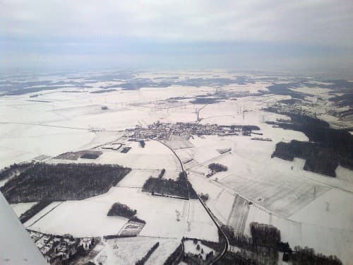 Vol enneigé au dessus des Yvelines