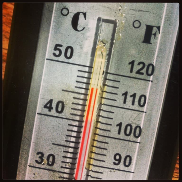 46 degrés en plein soleil... Une fournaise !